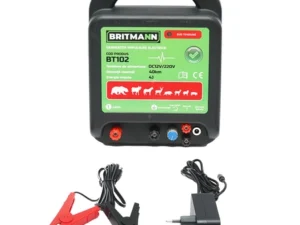 Aparat generator de impulsuri DC 12/220V, 4 Joule 40km pentru gard electric BRITMANN