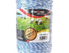 Rola fir alb-albastru fi 3mm 3x0.2mm ss, 7,8 ohm/m, 500m gard electric breckner germany