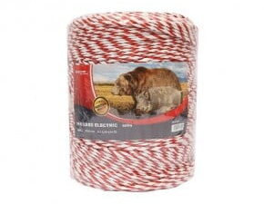 Rola fir alb-rosu fi 3.8mm insertie metalica 4x0.28mm ss, 500m gard electric breckner germany