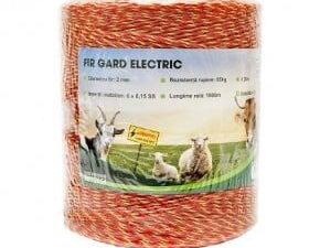 Rola fir galben-rosu fi 2mm insertie metalica 6x0.15mm ss, rezistenta 8 ohm/m, 1000m gard electric mezofarm