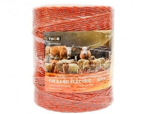 Rola fir portocaliu-maro fi 3mm insertie metalica 5x0.2mm ss, rezistenta 4.5 ohm/m, 500m gard electric thor