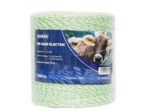 Rola fir verde fluorescent-alb fi 2.5mm 3x0.2mm ss, 1x0.25mm cu, 1000m gard electric baisan