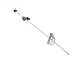 Stalp metalic 1080mm cu izolator de capat 59x33mm si izolator filetabil mijloc pentru gard electric breckner germany