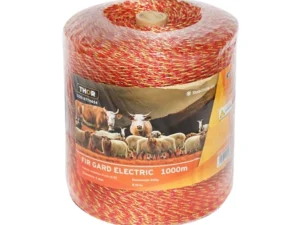 Rola fir galben-rosu fi 2mm insertie metalica 6x0.15mm SS, rezistenta 8 Ohm/m, 1000m gard electric Thor