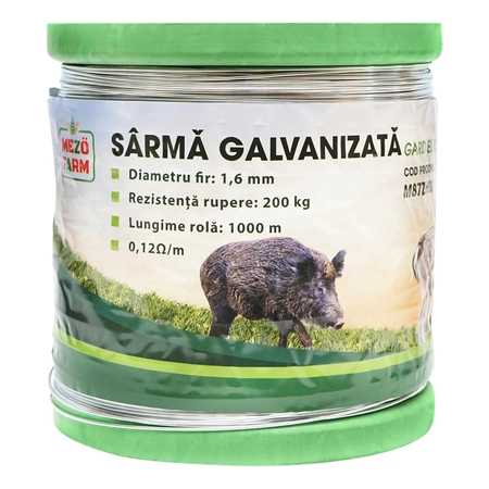Sarma galvanizata pentru gard electric 1,6mm x 1000m Mezofarm